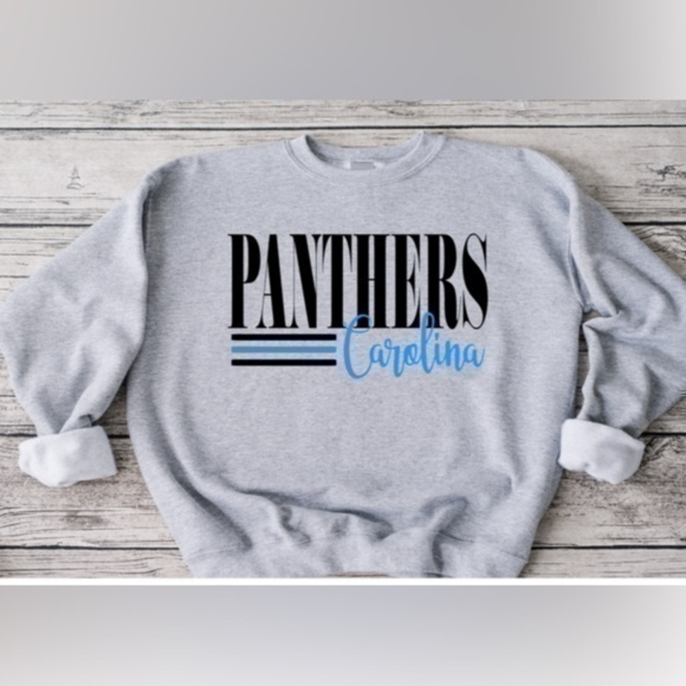 Panthers Striped Crewneck